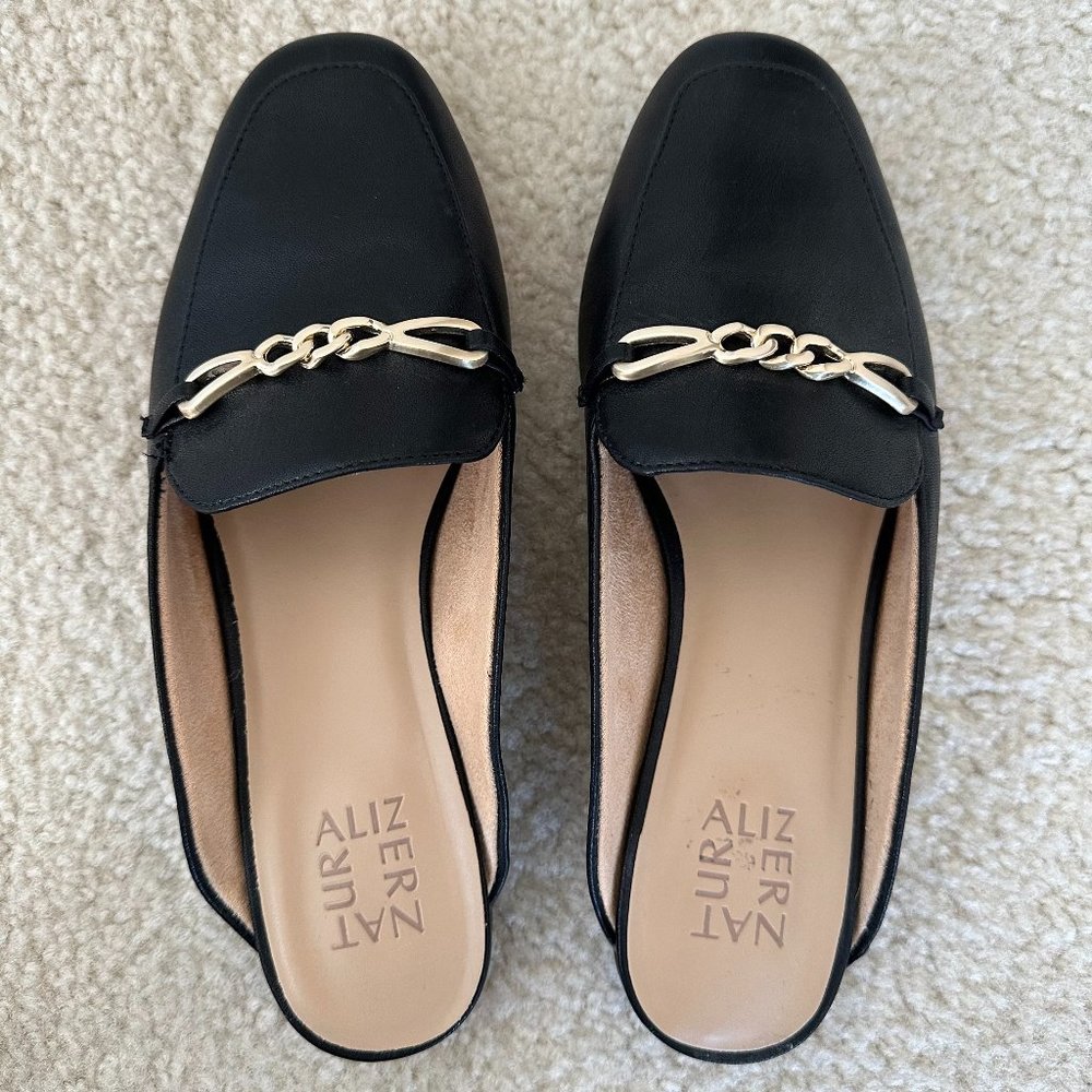 Naturalizer Kayden Mules Faux Black Leather, Excellent Condition